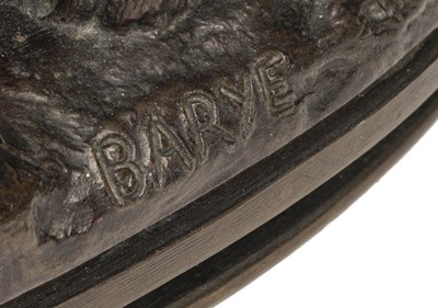 Lot 303 - Barye (Antoine Louis, 1796-1875). Lion Assis, bronze sculpture