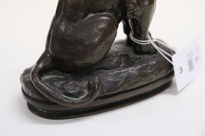 Lot 303 - Barye (Antoine Louis, 1796-1875). Lion Assis, bronze sculpture
