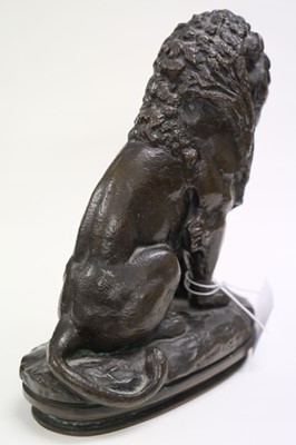 Lot 303 - Barye (Antoine Louis, 1796-1875). Lion Assis, bronze sculpture
