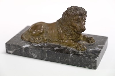 Lot 303 - Barye (Antoine Louis, 1796-1875). Lion Assis, bronze sculpture