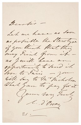 Lot 194 - D’Orsay (Alfred, 1801-1852). Autograph Letter Signed, 'A. d’Orsay'