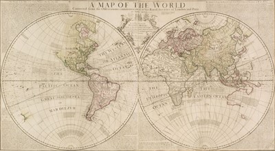 Lot 158 - World. Senex (John),  Map of the World corrected from the observations..., 1725