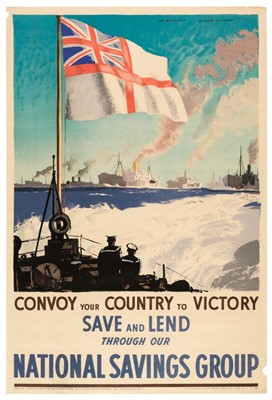 Lot 174 - National Savings Posters. Convoy your Country to Victory, 2 copies, HMSO, c. 1951