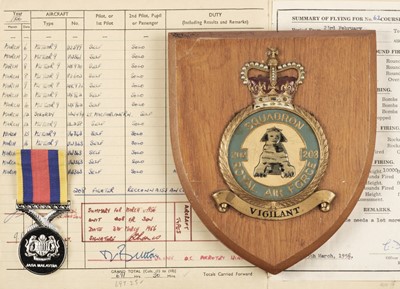 Lot 76 - Flight Lieutenant Alexander Lees Thomas. Medals and Log Books - Meteor Pilot