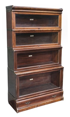 Lot 312 - Bookcase. A 1920s Globe Wernicke stained beech 4-tier bookcase