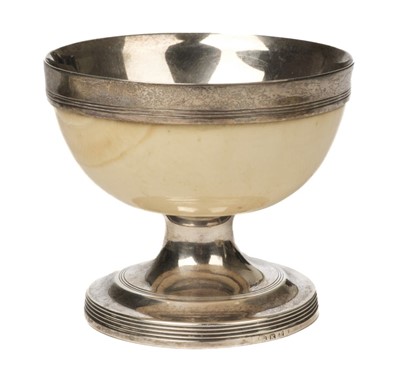 Lot 425 - Pedestal Cup. A George III ivory and silver cup, London 1805
