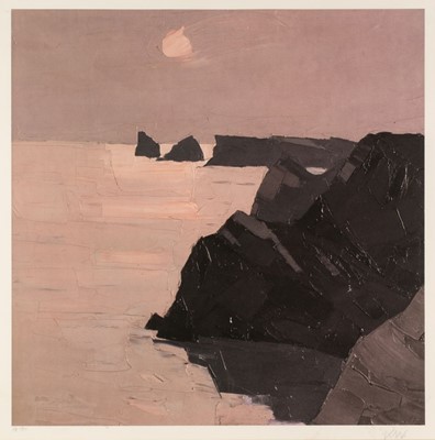Lot 241 - Williams (Kyffin, 1918-2006). Sunset over the Gower coast