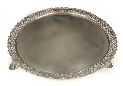 Lot 430 - Salver. A George II silver salver by Lewis Herne and Francis Butty, London 1757
