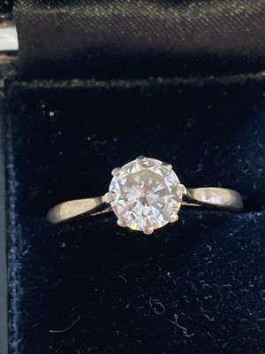 Lot 368 - Diamond Solitaire Ring.  An Art Deco 0.95ct diamond solitaire ring circa 1940
