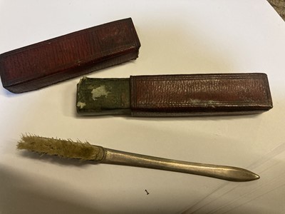 Lot 453 - Toothbrush. A George III silver toothbrush by John Thornton, Birmingham 1801