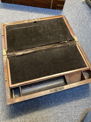Lot 316 - Campaign Writing Box. A Victorian writing box plus another