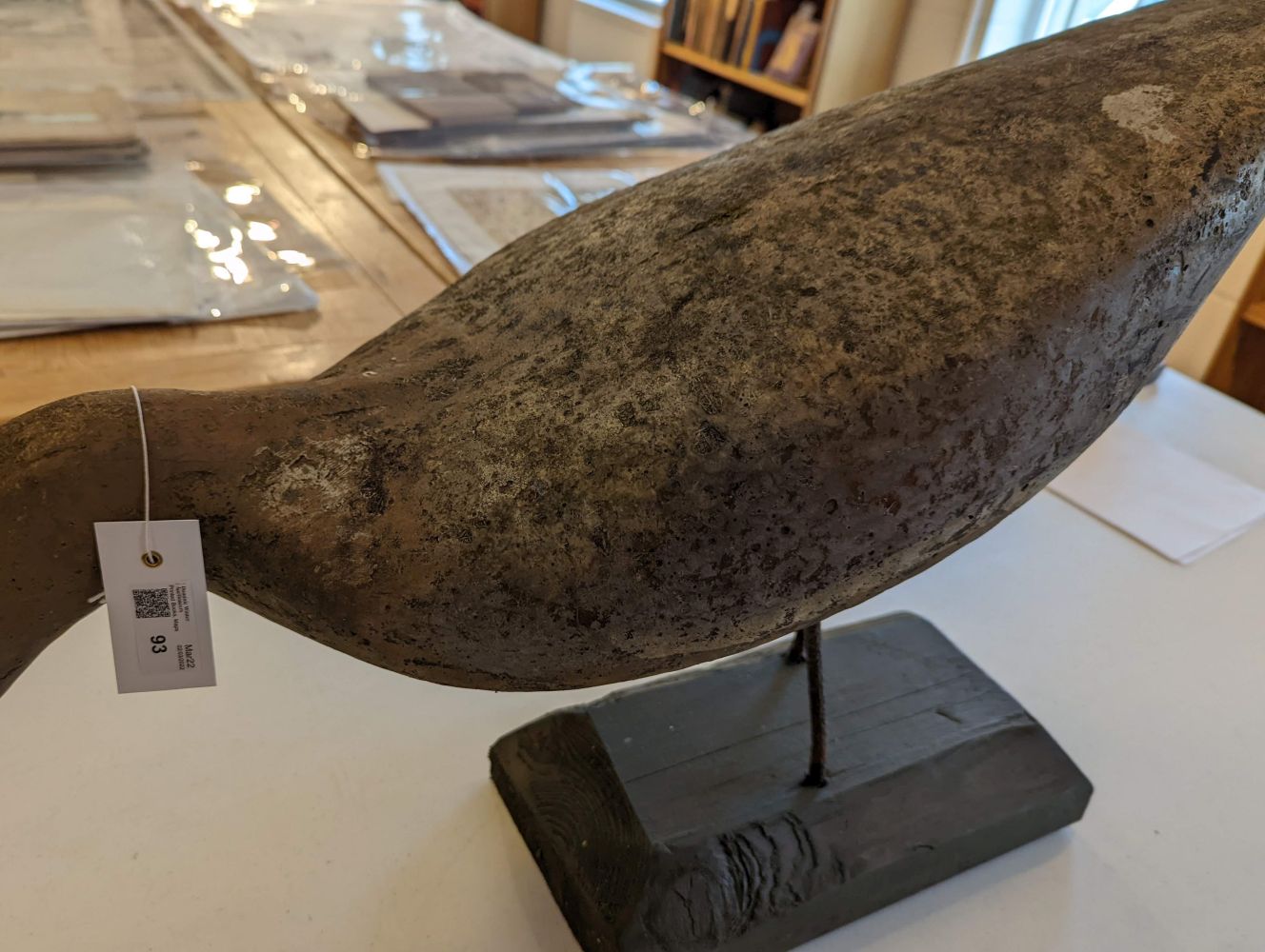 Lot 93 Bird decoy. Pinkfooted goose, made for Sir