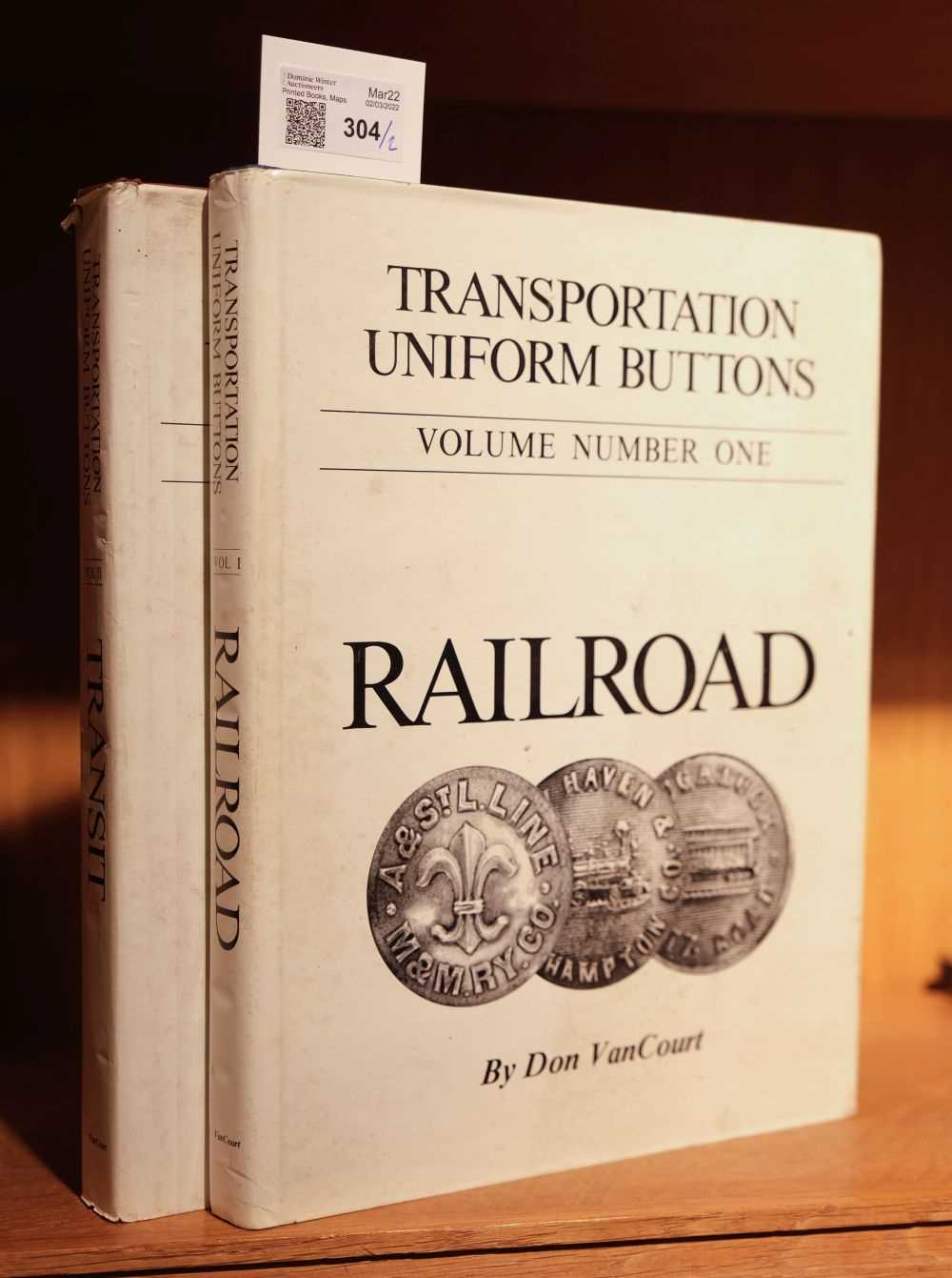 Lot 304 - Van Court (Donald P.). Transportation Buttons, volume 1 (Railroads) & volume 2 (Transit)