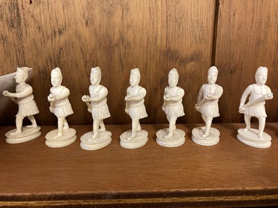 Lot 317 - Chess. A 19th-century Chinese export ivory chess set