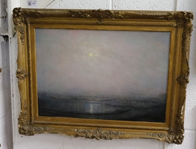 Lot 116 - Harpignies (Henri-Joseph, 1819-1916, attributed to). Misty Sunrise over the sea, oil on canvas