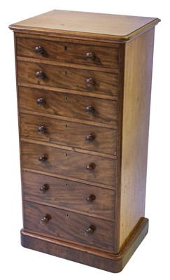 Lot 519 - Heal & Son. A Victorian mahogany seven drawer chest by Heal & Son London