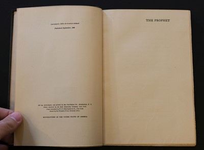 Lot 646 - Gilbran (Kahlil). The Prophet, 1st edition, 1923