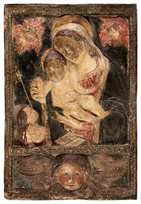 Lot 22 - Da Maiano (Benedetto, 1442-1497, manner of). Madonna and Child, later polychrome plaster