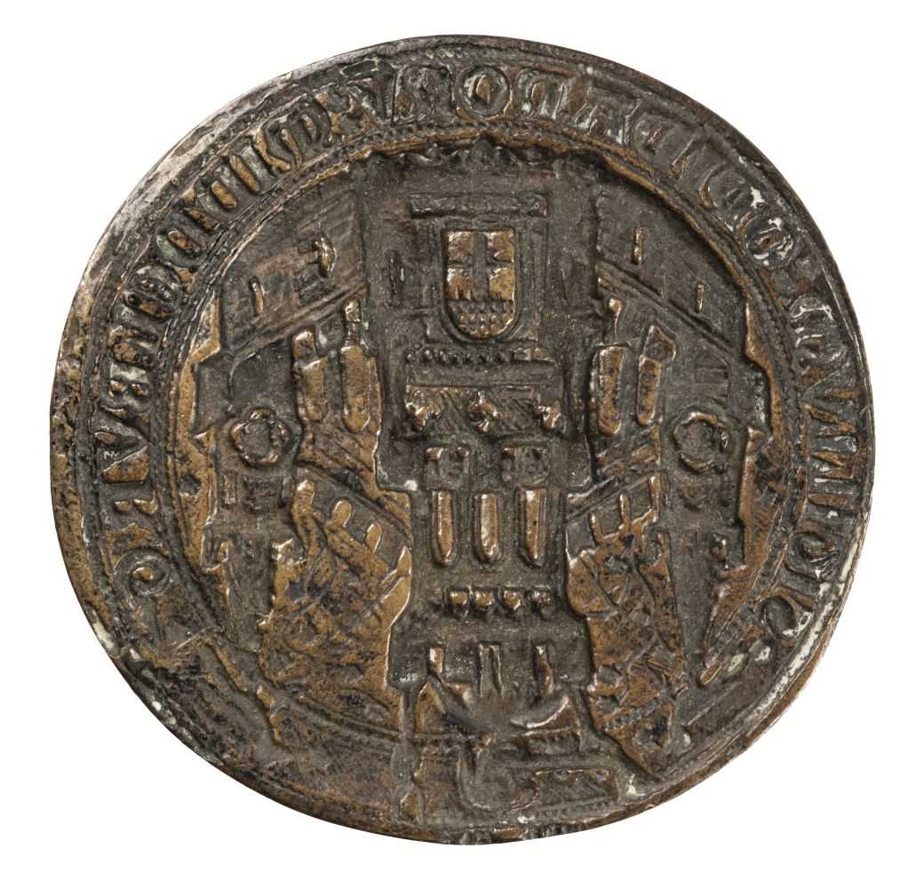 Lot 348 - Seal Die. A Victorian brass seal die depicting a castellated building