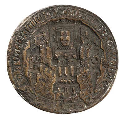 Lot 348 - Seal Die. A Victorian brass seal die depicting a castellated building
