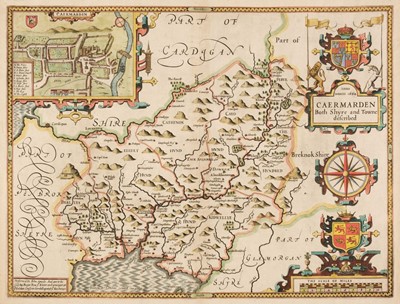 Lot 423 - Carmarthenshire. Speed (John), Caermarden Both Shyre and Towne Described, 1662