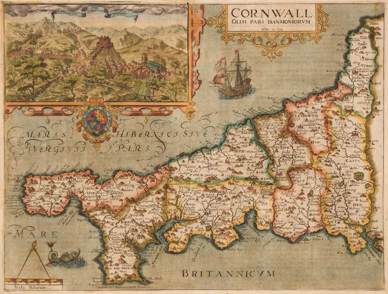 Lot 430 - Cornwall. Kip (William), Cornwall Olim pars Danmoniorum, 1607