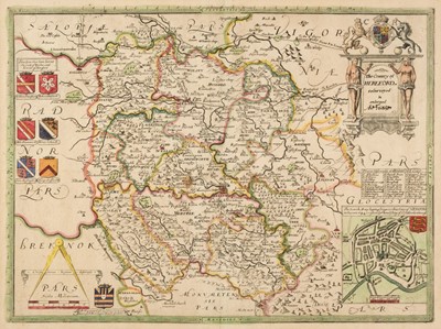 Lot 449 - Herefordshire. Saxton (Christopher & Lea P.), The County of Hereford resurveyed, circa 1683