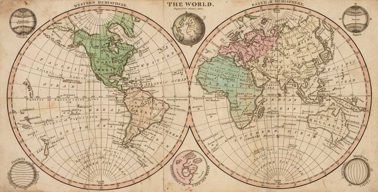 Adams World Map Lot 1 - Adams (John). The Young Lady's and Gentleman's