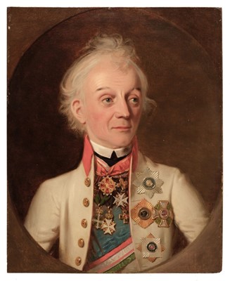 Lot 268 - Schmidt (Johann Heinrich, 1749-1829).  Portrait of Alexander Suvorov (1730-1800), oil on panel