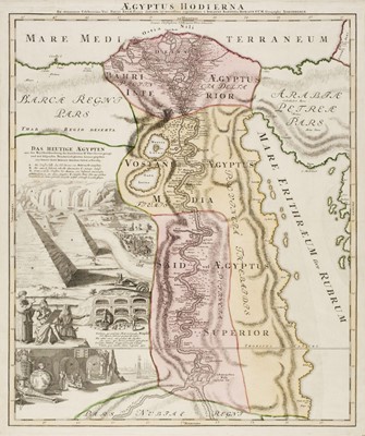 Lot 475 - Middle East & Holy Land. Homann (J. B.), Aegyptus Hodierna..., Nuremberg, circa 1720