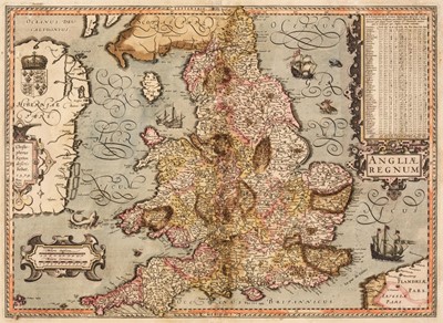 Lot 441 - England & Wales. Saxton (Christopher & Van den Keere Pieter), Angliae Regnum, circa 1600