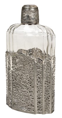 Lot 42 - Scent Bottle. A mid 20th century Chinese silver and glass scent bottle