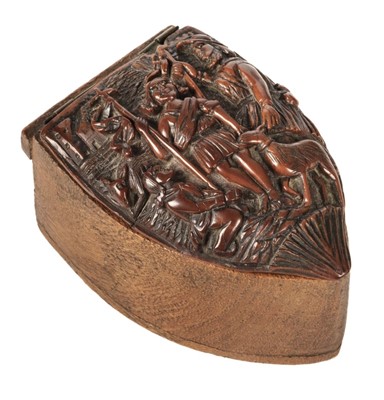 Lot 29 - Snuff Box. An 18th century snuff box carved from a coquille nut