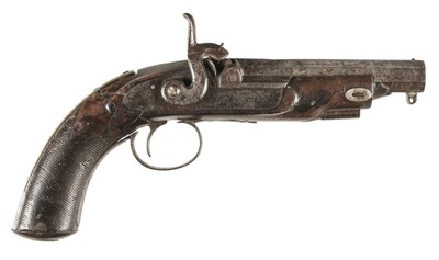 Lot 360 - Pistol. An early 19th century percussion overcoat pistol by G. Gibbs