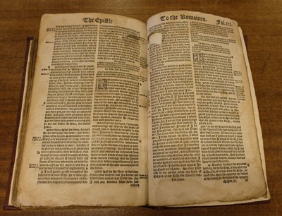 Lot 100 - Bible [English; Matthew's Version]. [The Byble, that is to saye, all the holye Scripture... , 1551]