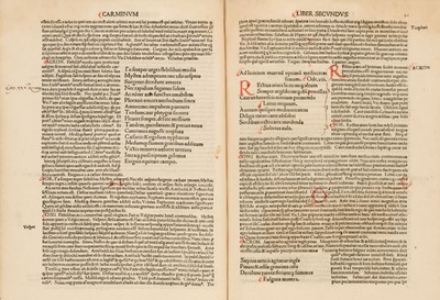 Lot 88 - Horatius Flaccus (Quintus). Opera..., 1490/91
