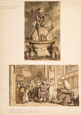 Lot 546 - Scrap album. A scrap album containing 50 illustrations: 33 after Thomas Rowlandson, & other albums