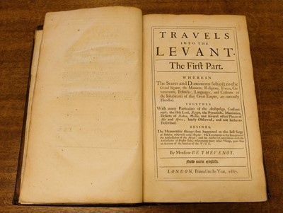 Lot 39 - Thévenot (Jean de). The Travels of Monsieur de Thevenot into the Levant, 1687