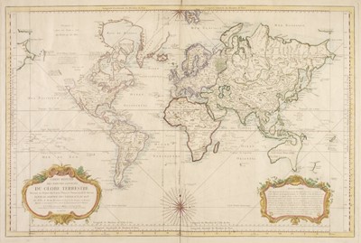 Lot 510 - World. Bellin (Jacques Nicolas), Carte Reduite des Parties Connues du Globe Terrestre, `1755