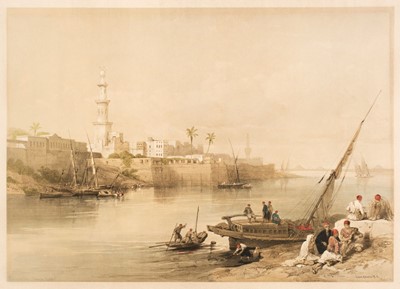 Lot 544 - Roberts (David, 1796-1864). View on the Nile, Ferry to Gizeh..., 1846-1849