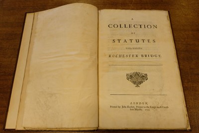 Lot 24 - Rochester, Kent. A collection of Statutes concerning Rochester Bridge, 1733