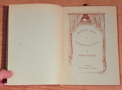 Lot 85 - Betjeman (John). Mount Zion or In Touch with the Infinite, 1st edition, The James Press, (1931)