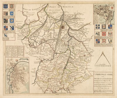 Lot 420 - Cambridgeshire. Willdey (George), Cambridge-Shire and the Great Level of ye Fens..., 1720
