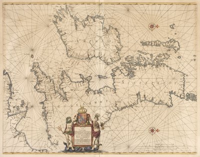 Lot 410 - British Isles (Jansson (Jan), Pascaart vant Canaal tusschen Engelant ..., circa 1650