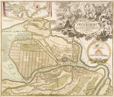 Lot 500 - St. Petersburg. (Homann (J. B.), City plan of St. Petersburg, circa 1720