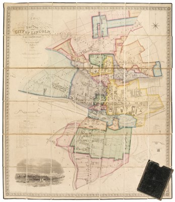 Lot 466 - Lincoln. Padley (J. S.), Map of the City of Lincoln, 1848, new edition corrected to 1868