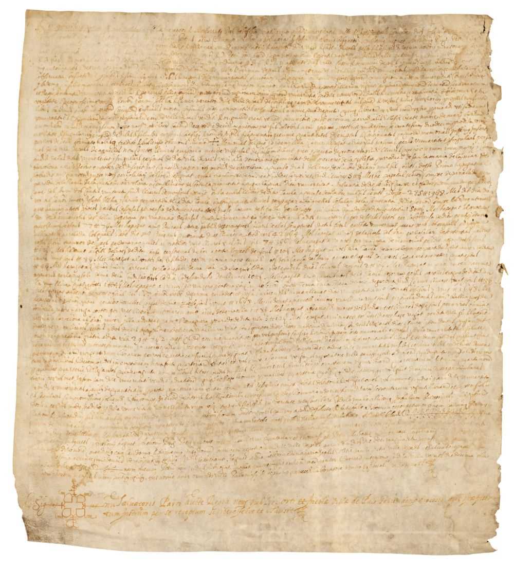 Lot 264 - Latin & Catalan Charters. A group of 6 notarial instruments in Latin, 1332/1673