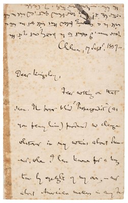 Lot 235 - Carlyle (Thomas, 1795-1881). Autograph Letter Signed, ’T. Carlyle’
