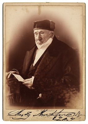 Lot 244 - Montefiore (Sir Moses Haim, 1784-1885). Photograph Signed, ‘Moses Montefiore FRS’
