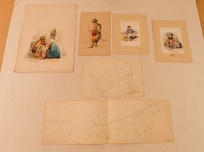 Lot 522 - Costume. A collection of approximately 40 watercolours, circa 1845